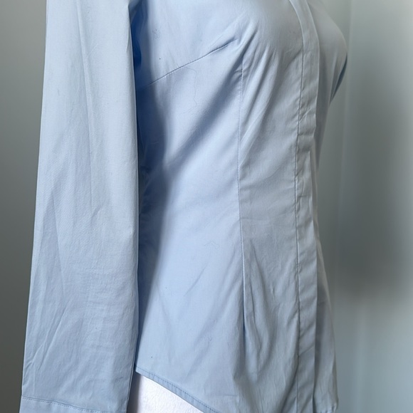 MANGO Fitted Cotton Shirt Sky Blue NWT - Picture 8 of 10